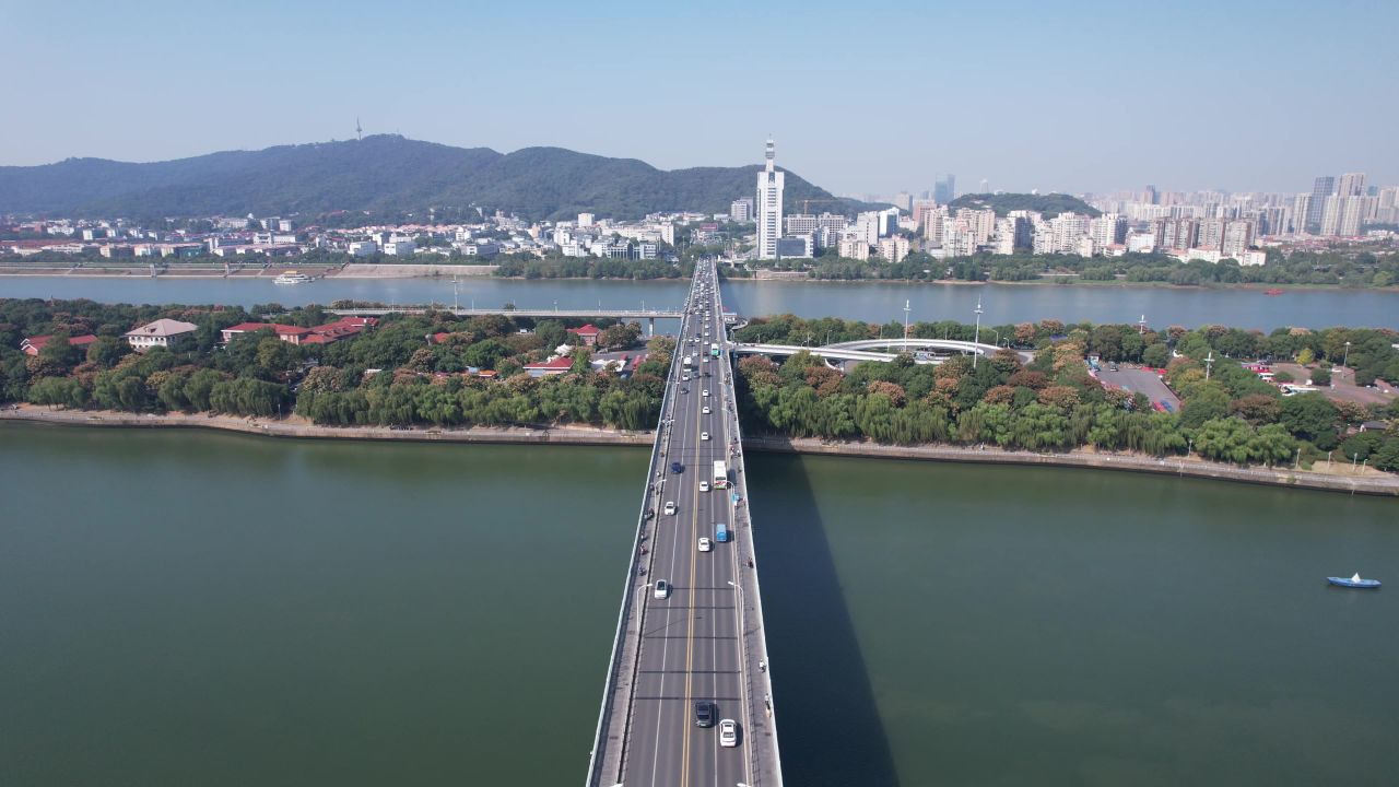 湖南长沙城市风光地标建筑航拍 