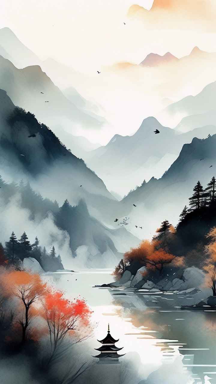 山水画国风背景 49