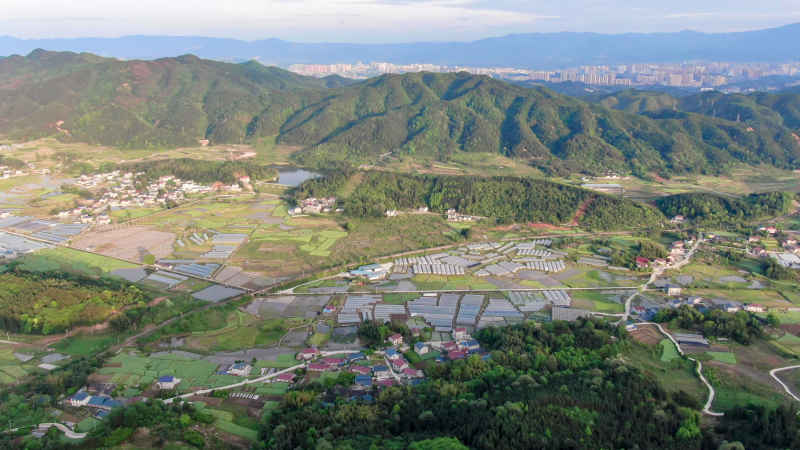 乡村田园农业种植农田航拍 