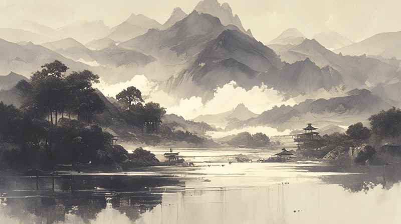 中国风水墨画水墨山水 11