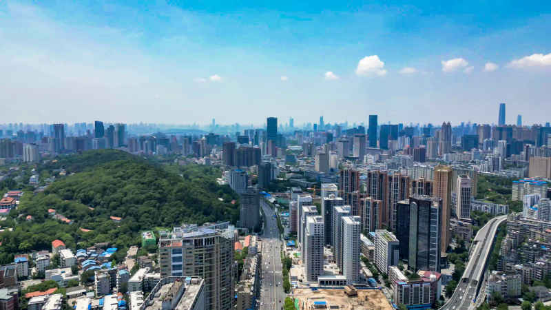 湖北武汉城市建设航拍摄影图 