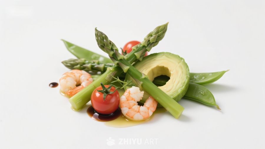 虾仁芦笋牛油果沙拉