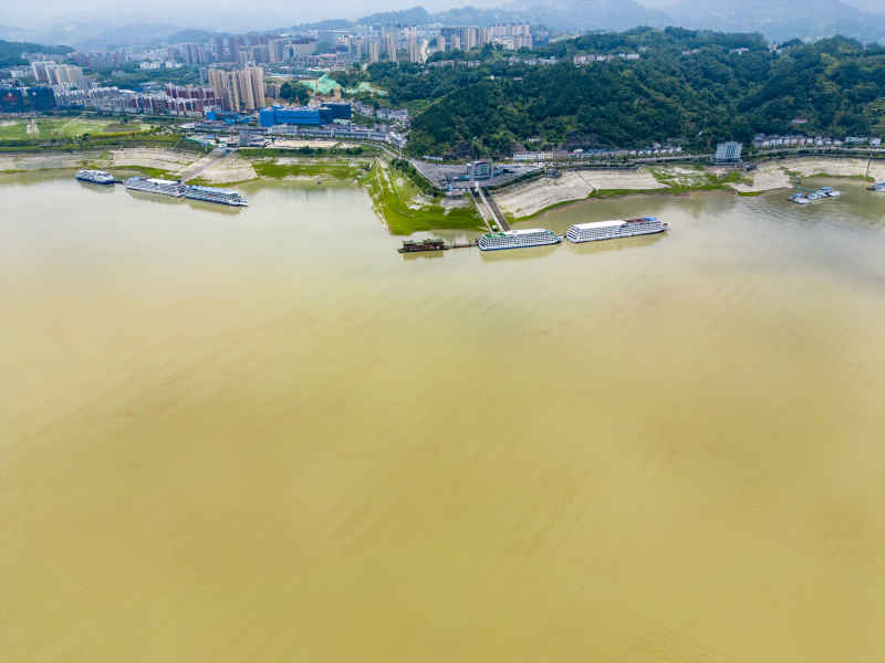 湖北秭归县三峡水库大坝航拍摄影图 