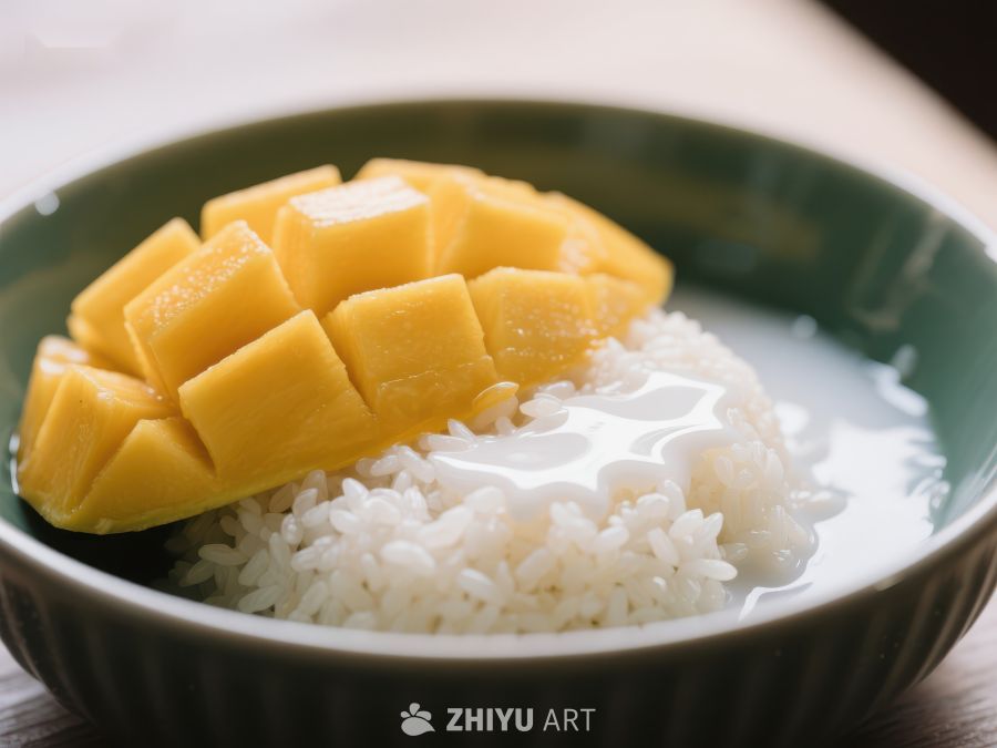 芒果糯米饭，甜蜜传统美食