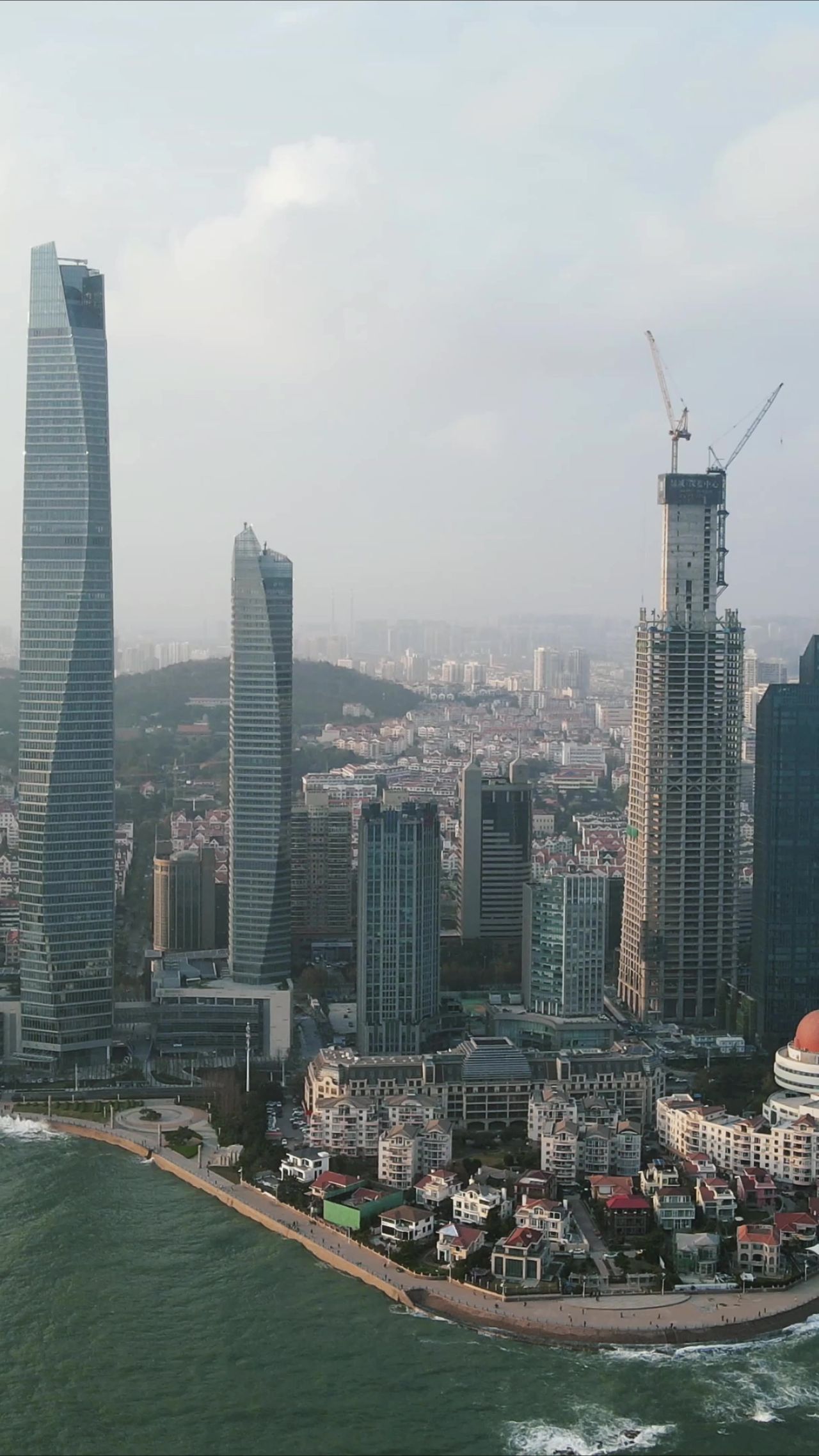 城市航拍青岛海天中心CBD
