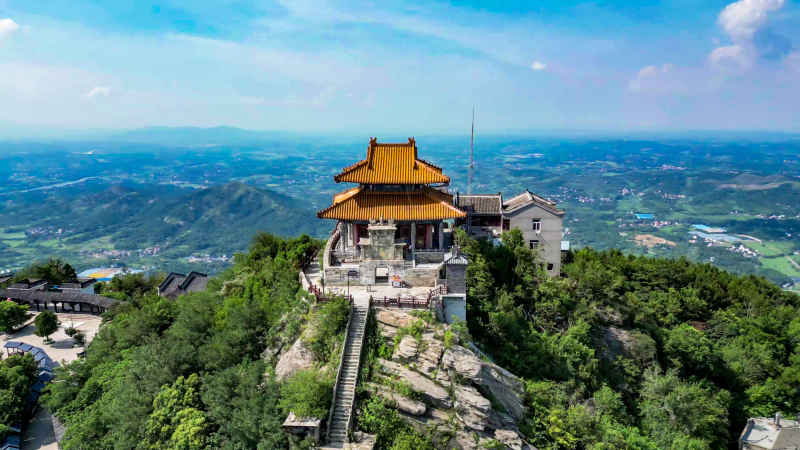 湖北武汉城市风光旅游景区航拍 