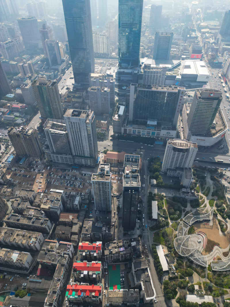 湖南长沙城市风光航拍摄影图