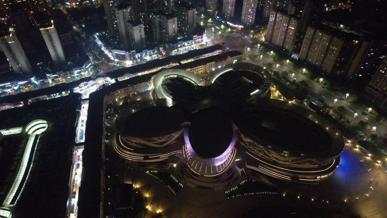 四川遂宁城市夜景灯光交通航拍