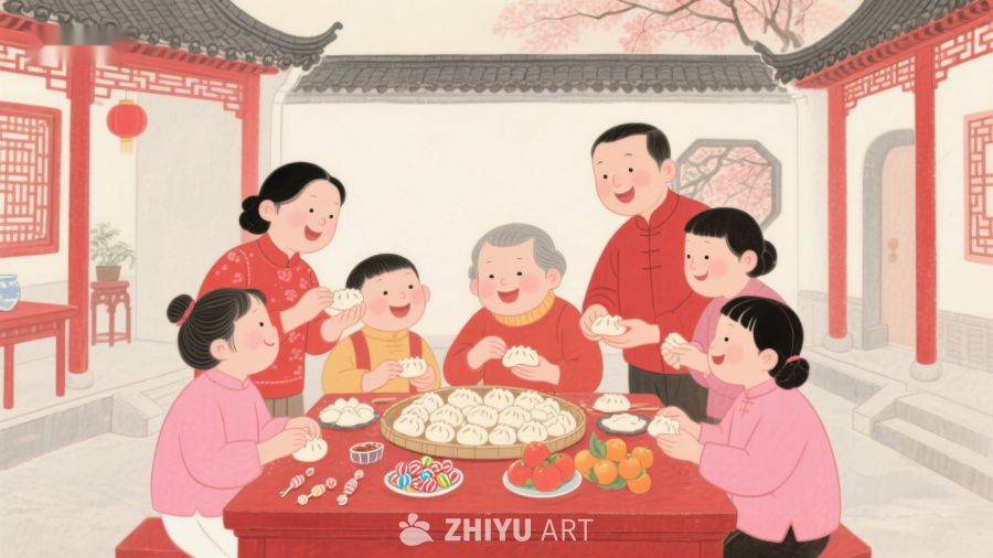 家庭围坐共度传统节日 71