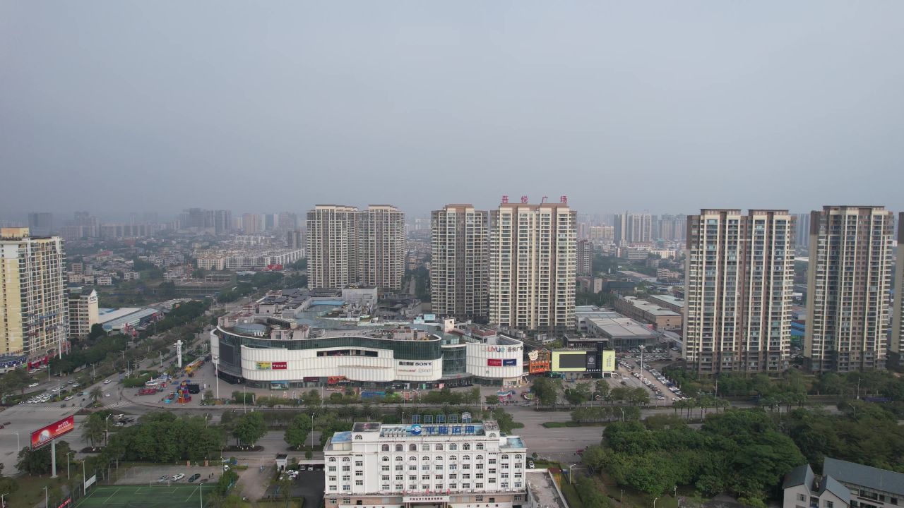广西钦州城市风光城市建设航拍  