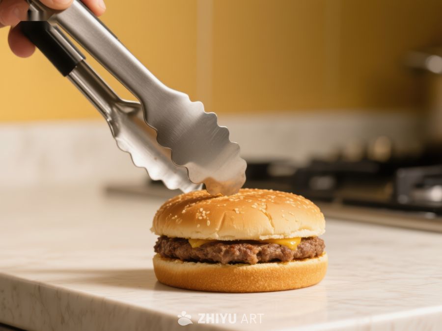 夹子放置汉堡顶部面包 231