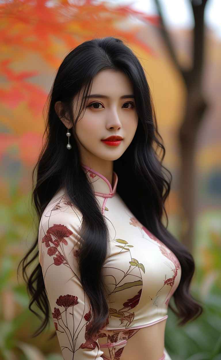 秋天美女户外摄影图 23