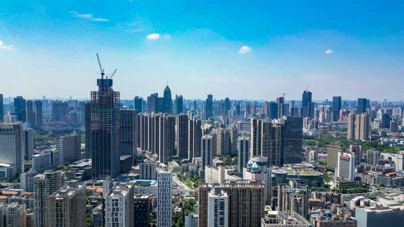 湖北武汉城市风光航拍摄影图