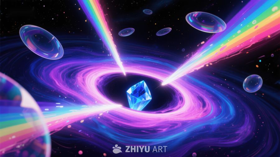宇宙漩涡与彩虹光束 927