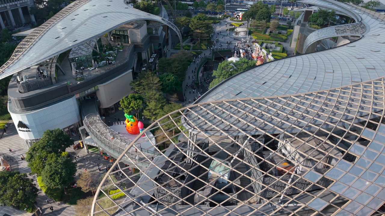 广州天环广场商业区航拍视频4K