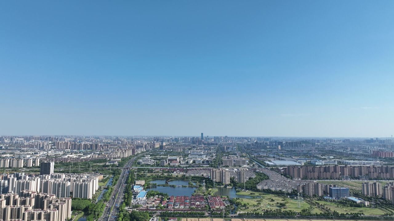 4K航拍昆山城市风光大景