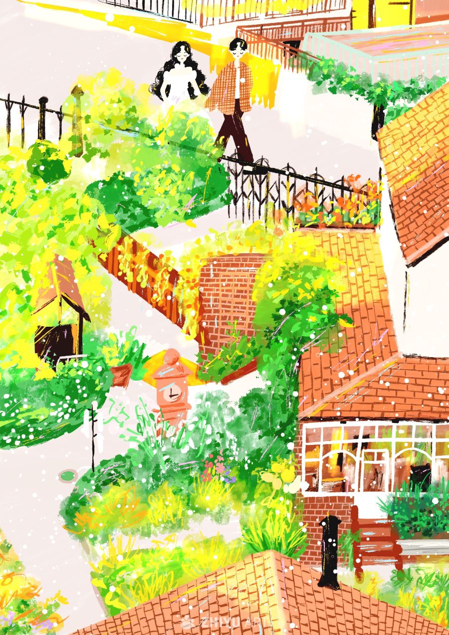 原创治愈插画作品素材四季节气节日自然 80