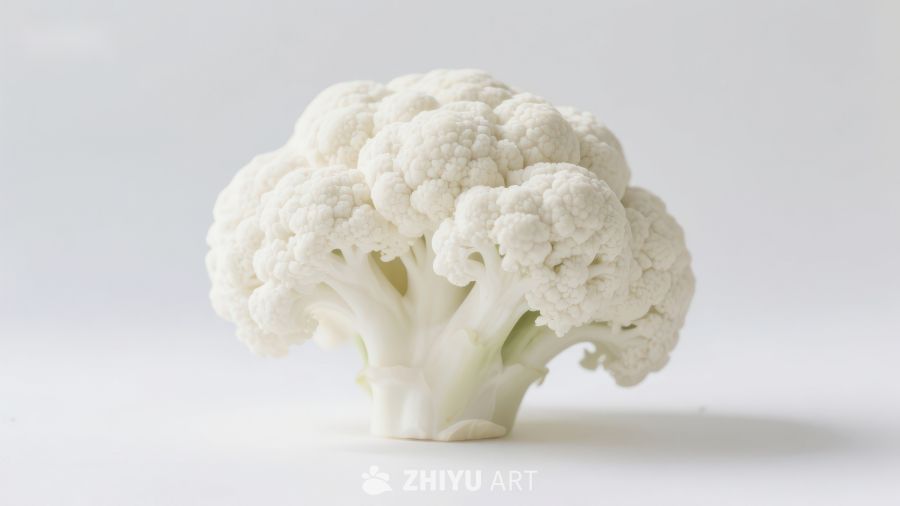 新鲜白色花椰菜特写