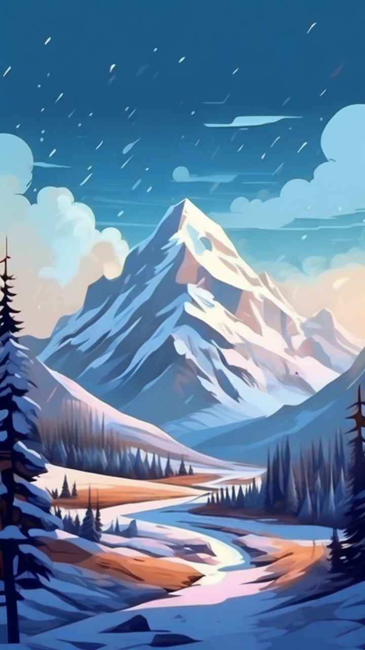 插画冬季背景图 9