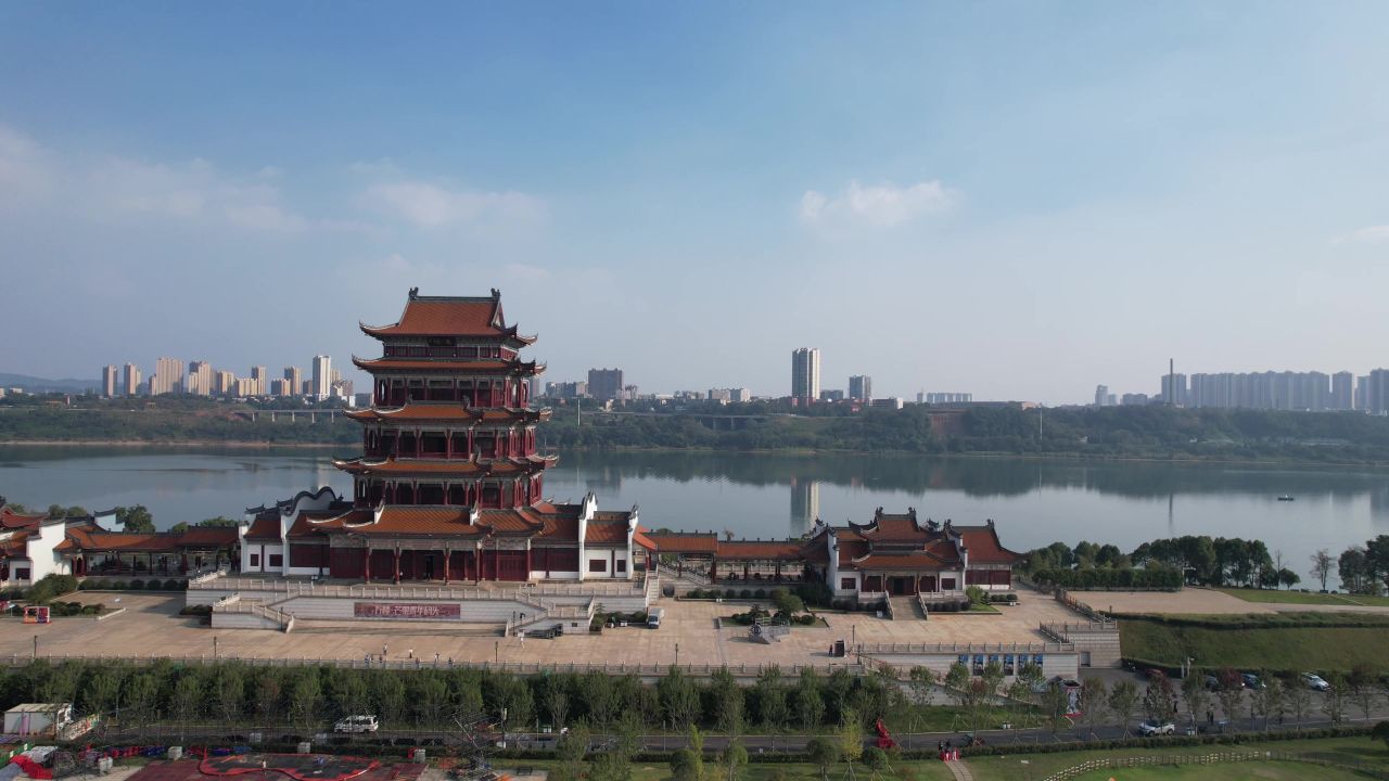 湖南湘潭万楼地标建筑航拍