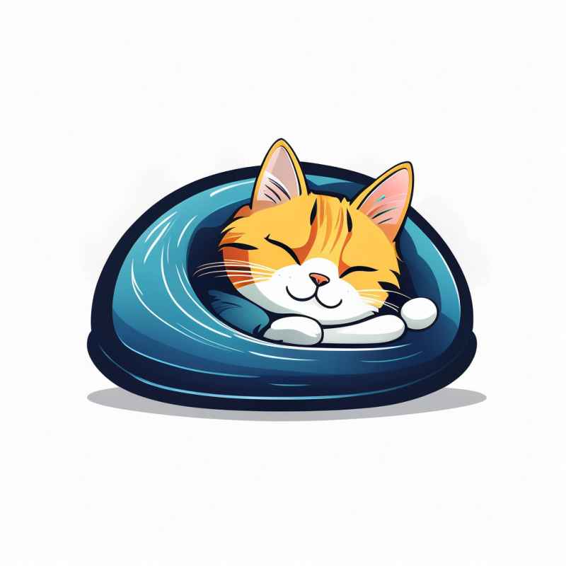 爱睡懒觉的猫咪插画元素 7