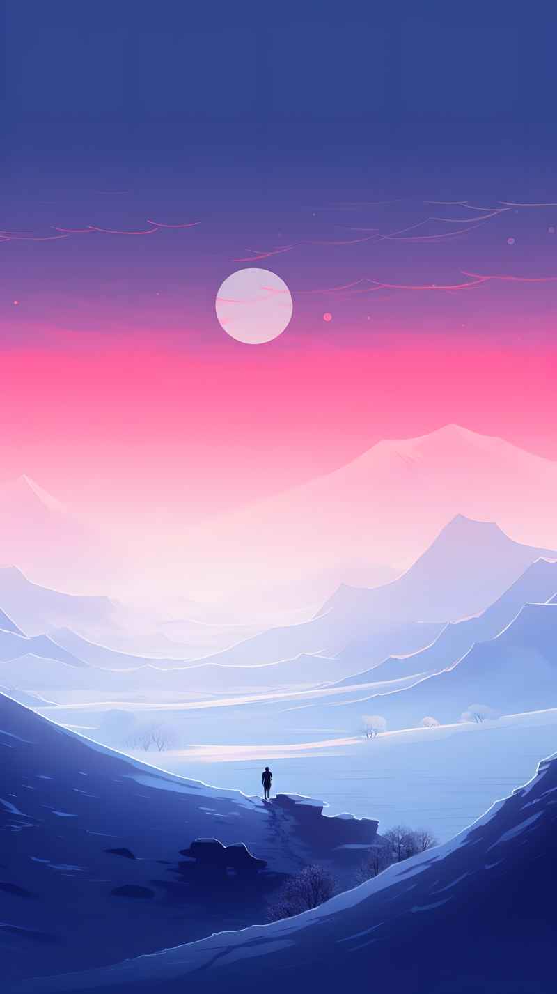 冬季唯美雪景创业插画 7