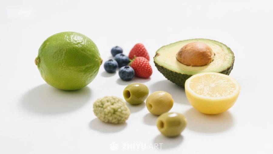 新鲜水果与蔬菜的组合 992