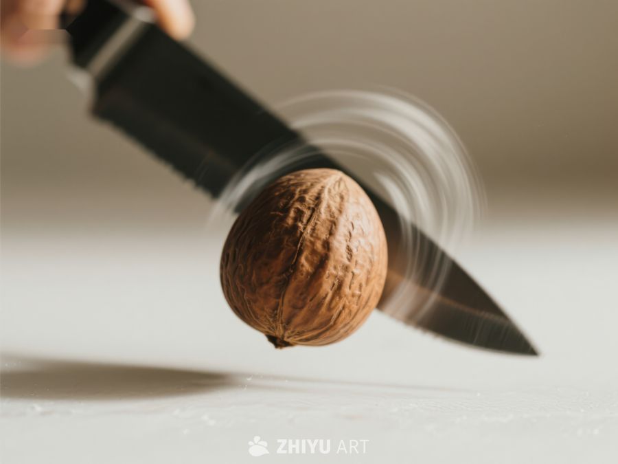 刀具切割核桃瞬间 213