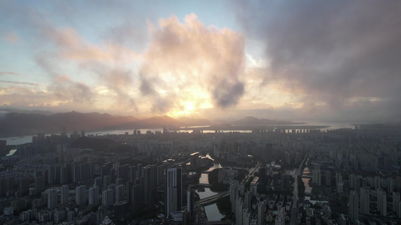 浙江温州城市风光航拍
