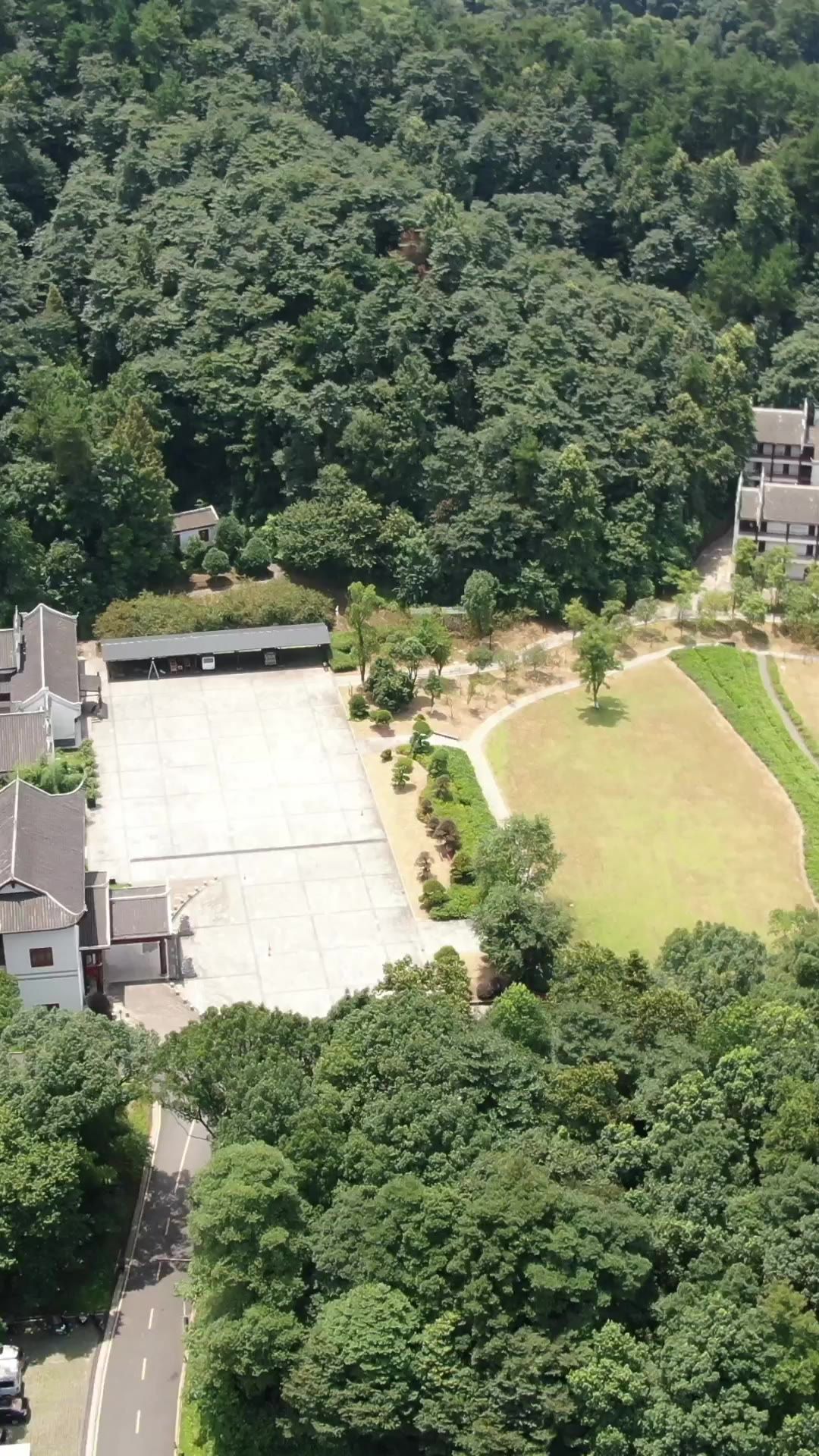 旅游景区刘少奇故居5A景区竖屏航拍