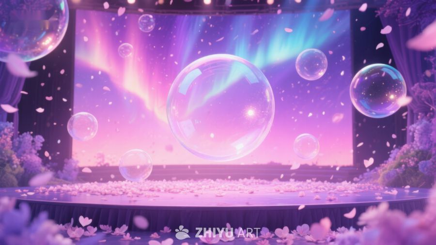 梦幻泡泡舞台夜景 252