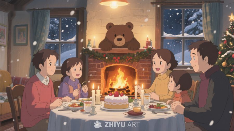 温馨家庭围炉共度圣诞夜 234