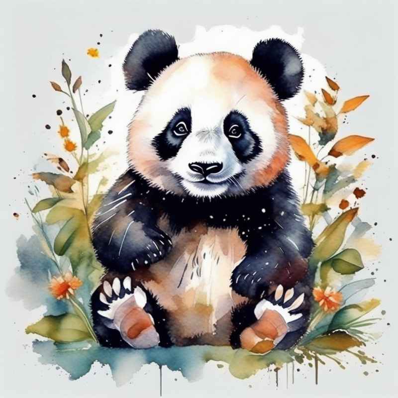 可爱熊猫插画简约风格 127