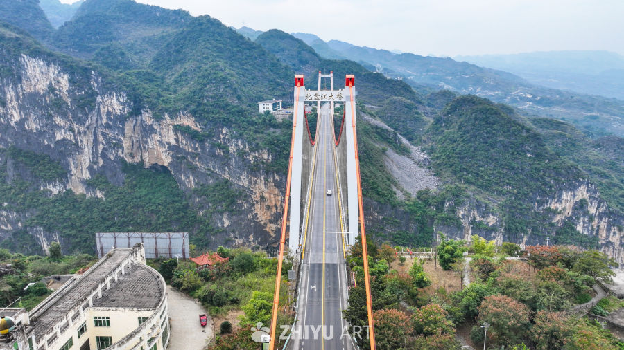 航拍贵州北盘江大桥 关兴公路上的大桥 1