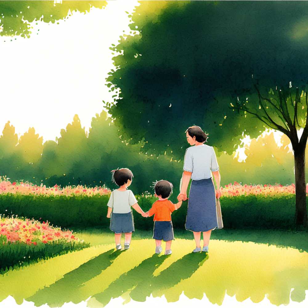 母亲节孩子和妈妈