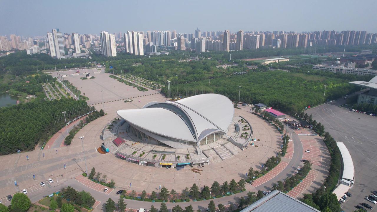 河北沧州城市风光航拍 
