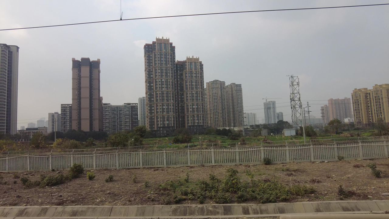 沿途高铁火车窗外风景实拍 
