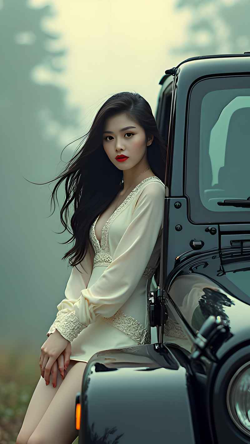 美女与车模特写拍摄 24