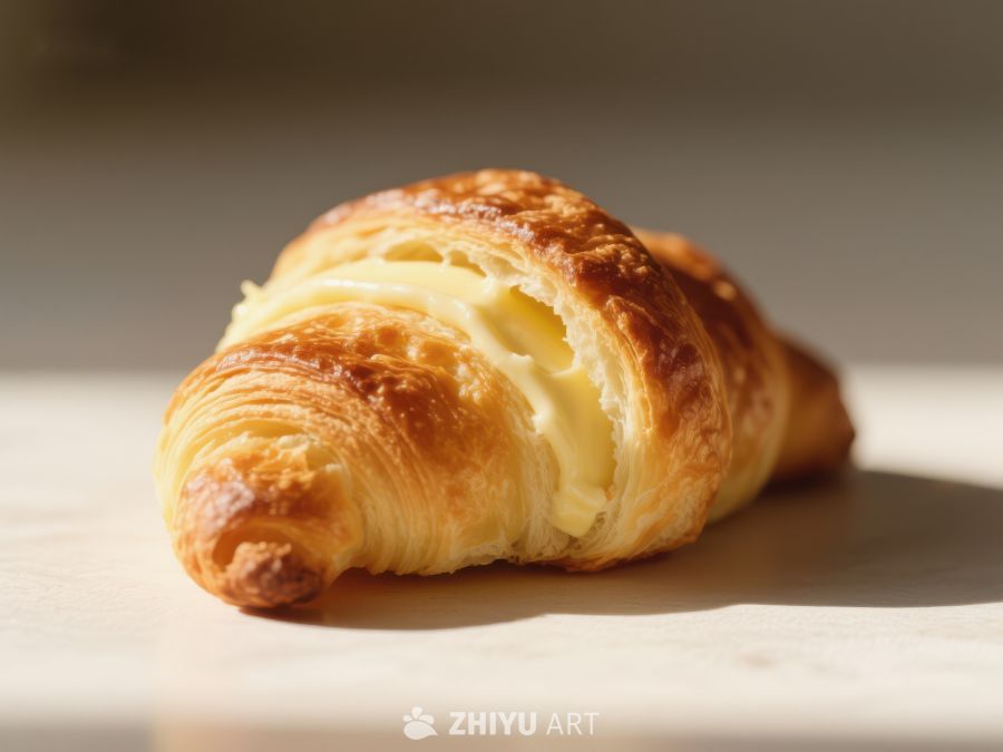 金黄酥脆的奶油角面包