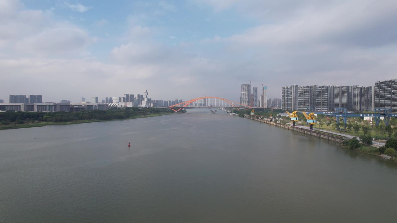 广东佛山城市风光航拍 