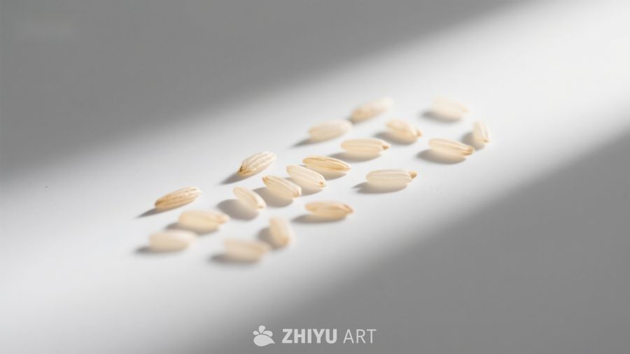 阳光下的米粒排列