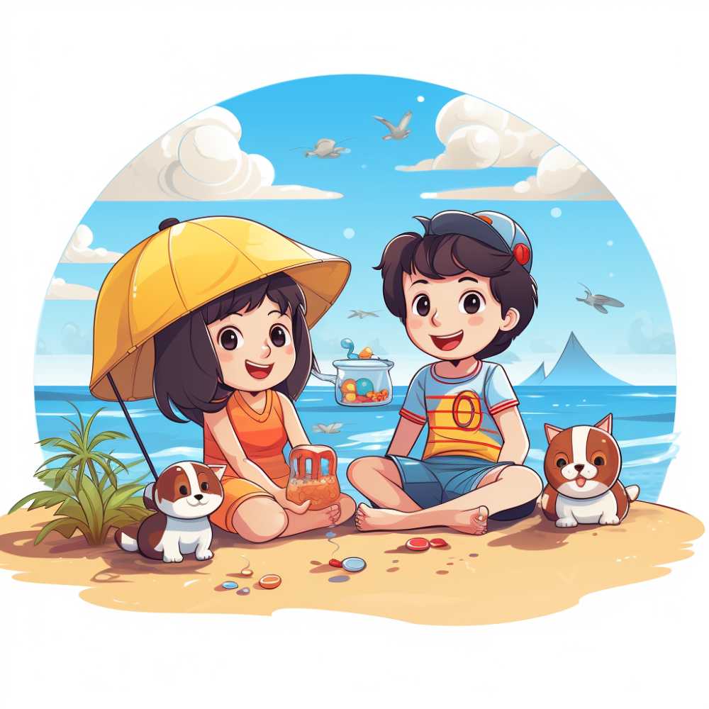 夏季沙滩太阳伞场景