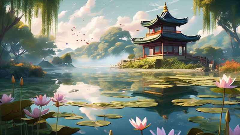 国风水墨山水画简约风格插画 62