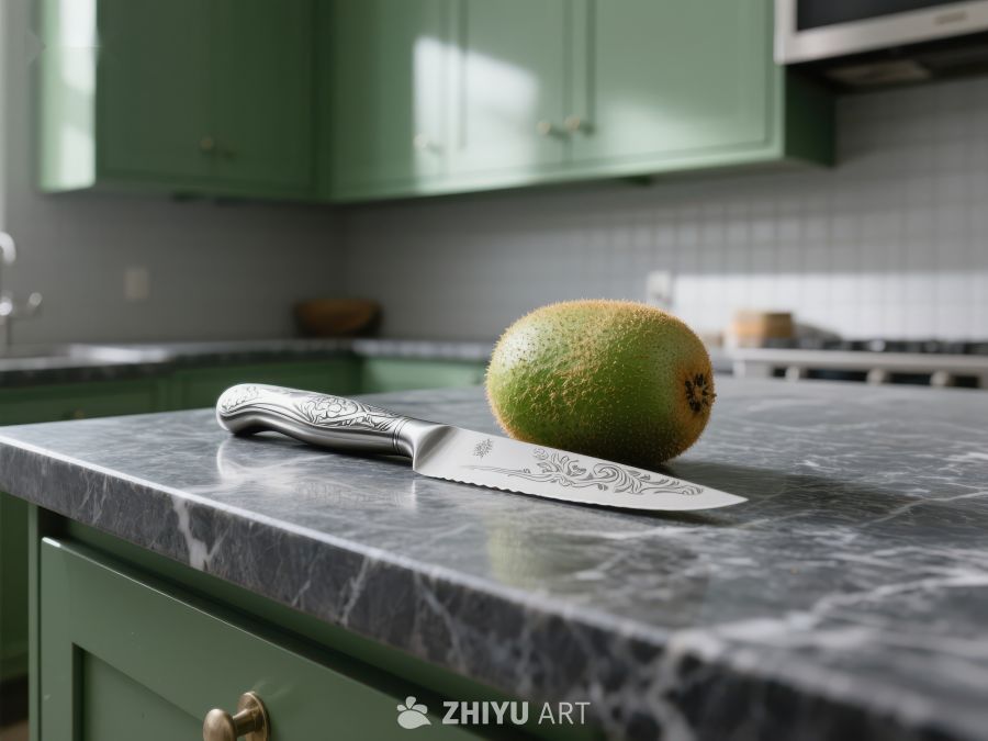 厨房台面上的奇异果与刀具 163