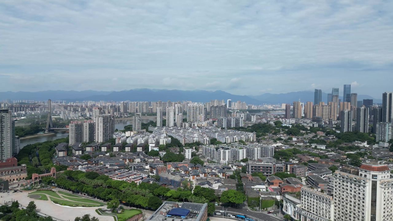 航拍福州城市建设福州风光