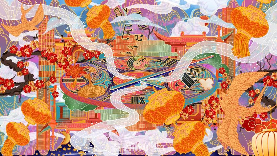 原创治愈插画作品素材四季节气节日自然 34