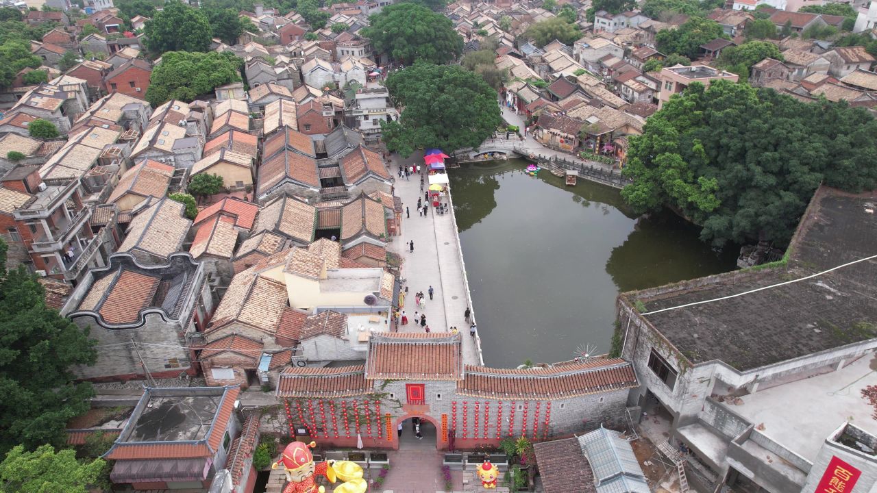 东莞茶山南社古村落风景区航拍 5