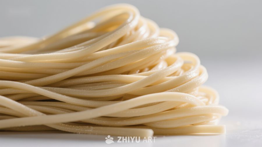 新鲜面条的特写