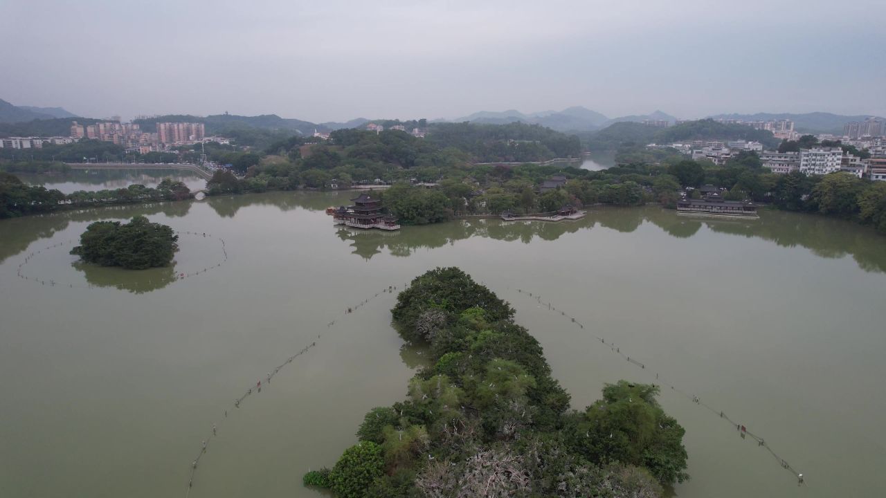 广东惠州西湖景区风景航拍 
