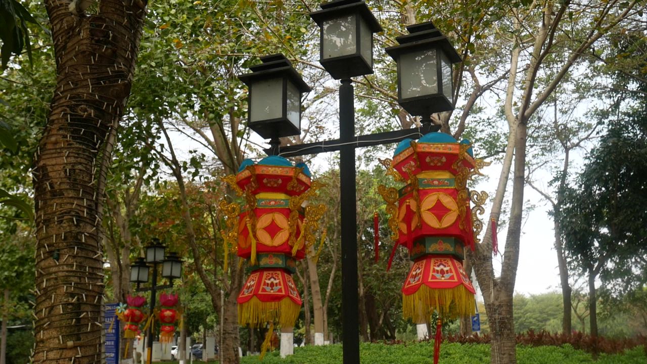 公园的路灯和宫灯2